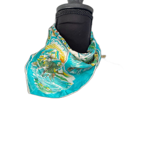 Vintage Scarf Bundle Lot of 7 | Silk & Poly | 50s 60s 70s Designer Prints - Picture 6 of 8